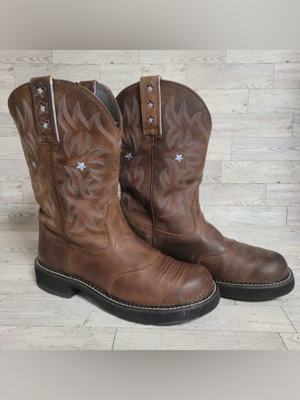 Ariat Women’s Cowboy Boots Size 10 B Probaby Brown Leather Rodeo Western